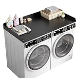 DTK Washer Dryer Countertop, Wood Topper with Edge Rails, Washer and Dryer Countertop with Anti-Slip Strips, 54
