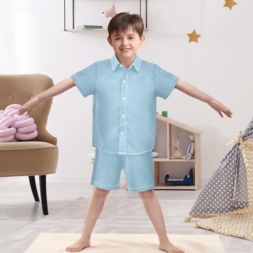 Image of 3T Toddler Boy Shorts Set Black Hawaiian Button Down Shirts Summer Outfits for Little Boy