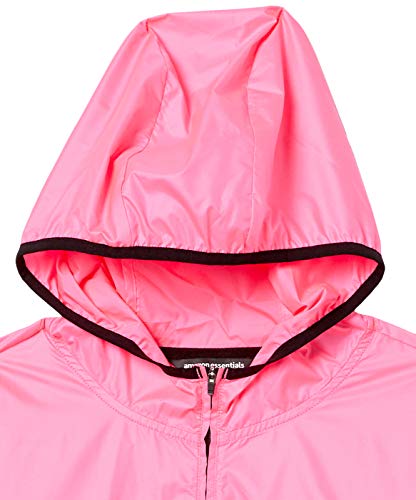 Amazon Essentials Women’s Water-Resistant Full-Zip Packable Windbreaker, Bright Pink, Medium