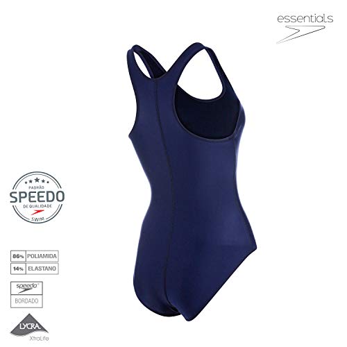 Speedo Racerback Maillot, Mulheres, Azul (Marinho), GG2