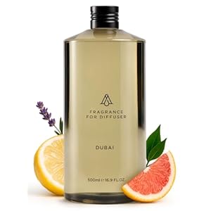 AromaPlan Hotel Scents Dubai 16.9 Fl Oz (500ml), Home Luxury Aroma & Hotel Diffuser Oil- Hotel Diffuser Oil for Aromatherapy- USA Made, Bigger Bottle, Bolder Aroma & Longer Lasting