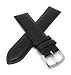 Men's Padded Genuine Leather Watchband Black 20mm Watch Band