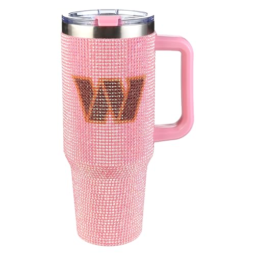 Image of The Memory Company Officially Licensed 40oz Pink Bling Game Day Tumbler, Washington Commanders