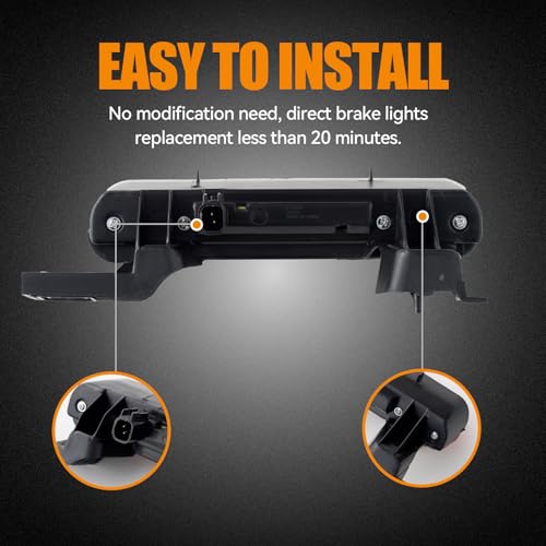 Image of Third 3rd Brake Light LED for 2012-2018 Ford Flex, High Mount Rear Brake Lights Assembly for 12-18 Flex, Waterproof Center Cab Lamp Stop Light (Smoked)