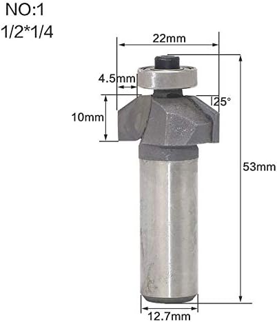 1PC 12.7ミリメートル1/2" シャンク馬の鼻面取りカッターウッドルータービット超硬60卒パネルは、木材フライスカッタ