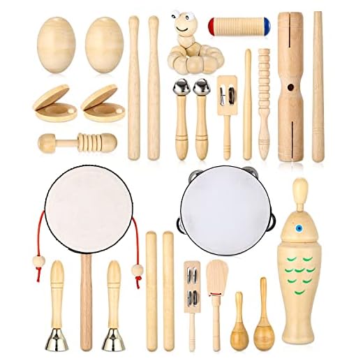 JOFLVA Instrumentos Musicales Infantiles, 29 PCS Percusion Musicales Madera Set para Infantil, Juguetes Instrumentos Musicales, Juguete Y Regalos para Niños De Navidad Y Cumpleaños.