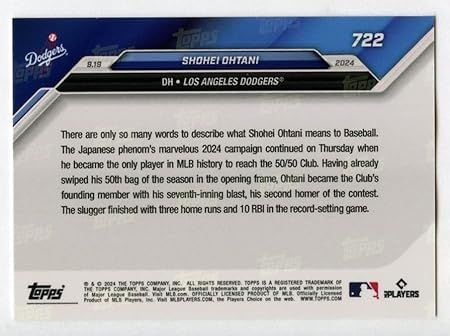 MLB 50枚限定 topps2023 大谷翔平 パープル 大谷翔平選手 50/50サインプリントフィギュアボール、MLB TOPPS