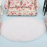 GORGECRAFT 8pcs Miniature Carpet Dollhouse Rug Mini Doll House Decor Miniature Dollhouse Area Rug Polyester Fluffy 1/12 Scale Dollhouse Round&Cloud Rugs Velet Carpet for Furniture Decoration - Image 6