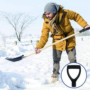 Poignée De Pelle QWORK En D - Diamètre Intérieur 32 Mm, Poignée De Rechange Durable Pour Bêche, Fourche Et Outils De Jardin