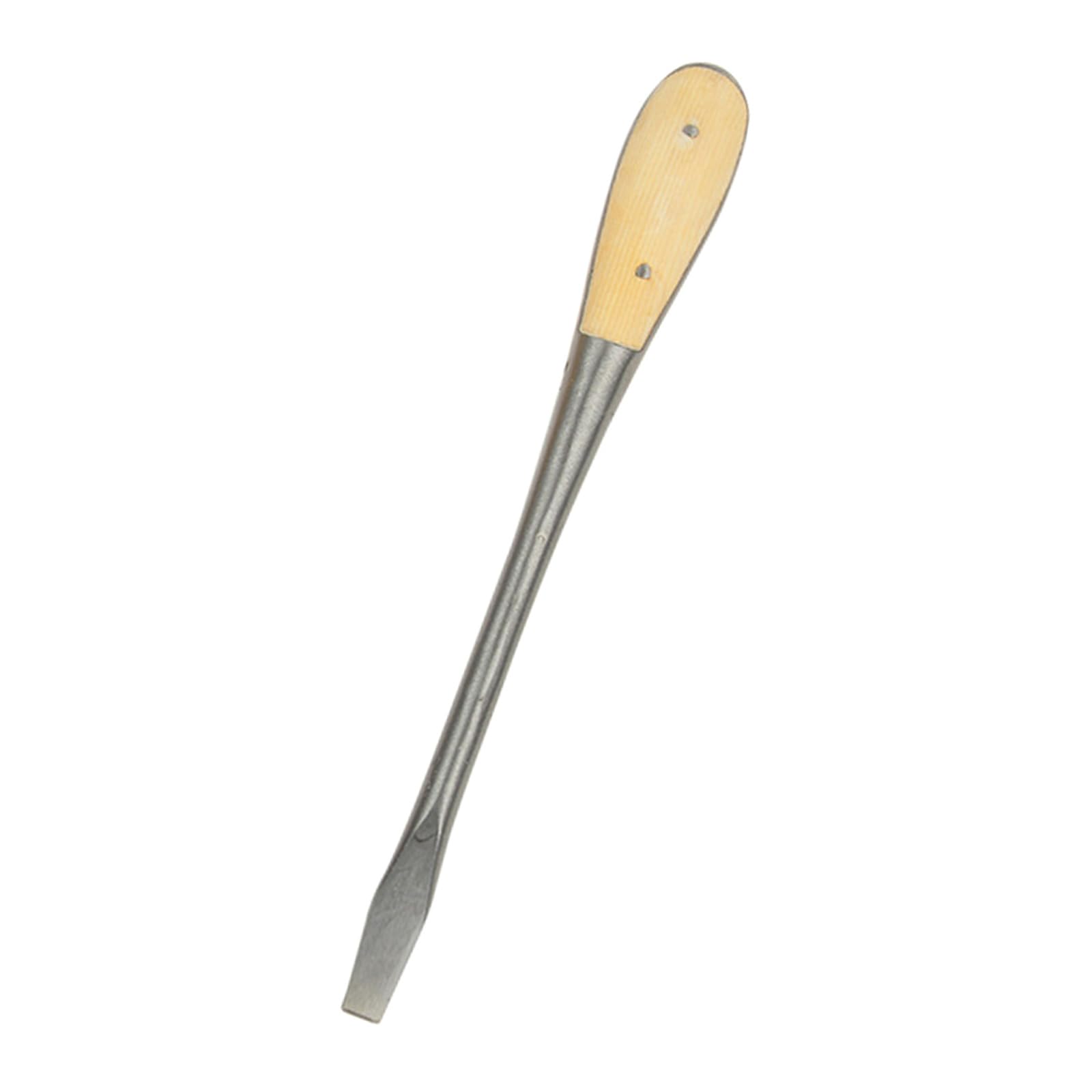 Hsioluted 12 Inches Labor-Saving Slotted Shank Wooden Handle Tool Flat Head Screwdriver Repair Tools Multifuctional Screwdriver Tools With Wood Handle