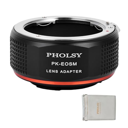 PHOLSY Lens Mount Adapter PK to EF-M Compatible with Pentax K PK Lens to Canon EF-M (EOS M) Camera Body EOS M, M2, M3, M5, M6