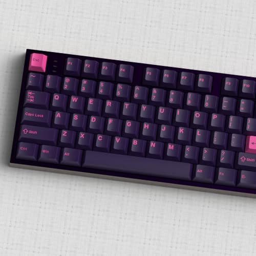 Image of Purple Dye-sub Keycaps, 163 Keys Cherry Profile, Double Shot Keycaps Set, Custom Key caps for MX Switches Mechanical Keyboard(Rhythm)