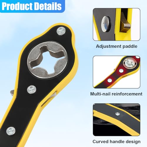Image of ZIMISI Car Jack Ratchet Wrench, 360 Swivel Labor-Saving Scissor Jack Adapter with Long Handle, Universal Automotive Tire Wheel Lug Wrench Tool, Fit for Small Cars SUVs