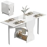 TAVOLO A FOGLIO RIPIEGABILE: Profondo solo 43.8 cm ripiegato, versatile per spazi ridotti. Estendibile fino a 160 cm, ideale per colazione, lavoro o pranzo per 2-4 persone.