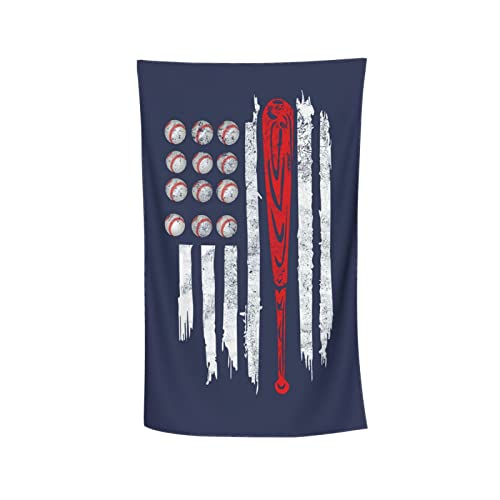 Baseball American Flag Ball Microfiber Sand Free Beach Towel Oversized Quick Dry Absorbent For Pool Swimming Bathroom Beach Towel 32X52 Inch #TOP7