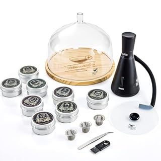 Elegant Cocktail Smoker Kit - Complete Whiskey Drink Smoking Gun with 8 Flavors of Wood Chips, Dome, and Accessories, Adds Flavor to Food and Drinks, Infuser Kit for Indoor Outdoor Use