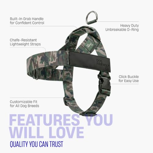 Image of Dog Friendly Co. Dog Harness for Medium Sized Dogs (Green Camo, Medium)