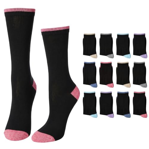 Image of Tipi Toe Women's Fun Patterned Dress Socks, 12-Pack Lightweight Colorful Crew Socks, Casual Novelty Assorted Designs