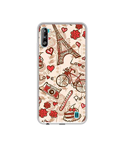Image of Vintage Paris Design Printed Silicon Soft TPU Back Case Cover for Lava Z2