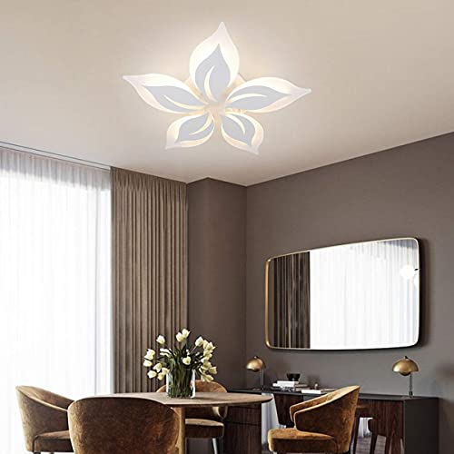 Garwarm Modern Ceiling Light, 23.6” Led Flower Shape Design Dimmable Chandelier Flush Mount Ceiling Lights Fixture For Living Room Bedroom 50W #TOP1