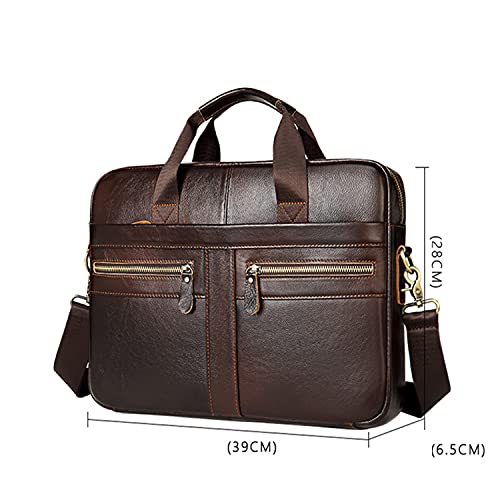 Bolsa carteiro de couro vintage de 15,3 polegadas para escritório, bolsa transversal para laptop, bo