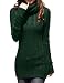 V28? Women Polo Neck Knit Stretchable Elasticity Long Sleeve Slim Sweater Jumper (US SIZE 12-16, Dark Green)