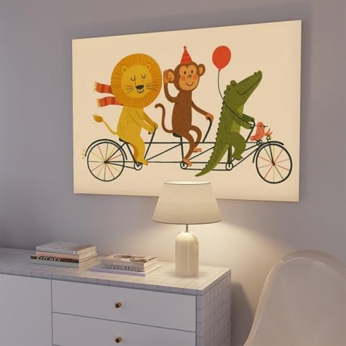 Poster animaux à vélo idée cadeau originale chambre d'ami