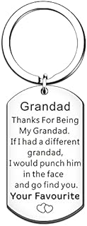 QMVMV Grandad Gifts Grandad Keyring from Granddaughter Grandson Christmas Birthday Thanksgiving Father's Day Present