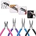 4 Pcs Jewelry Pliers,Jewelry Making Tools Kit with Round Nose Plier,Needle Nose Pliers,Bent Nose Pliers,Wire Cutters for Jewelry Making Beading Repair and DIY Craft Supplies