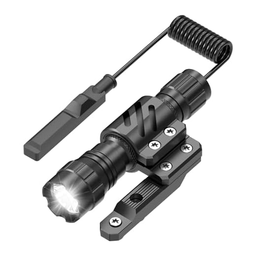 Feyachi Tactical Flashlight 1200 Lumens LED Weapon Light with Mlok Mount and Pressure Switch 200m Illumination Range Rifle Light Matte Black