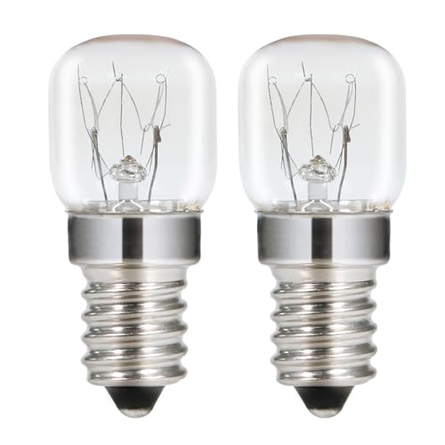 Comyan T22 Ofenlampe 15W 230V, SES E14 dimmbare Salzlampen-Birne, Mikrowellen-Gerätebirne bis zu 250 Grad – 2er Pack