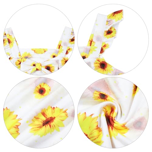 Image of Baby Girls Clothes Sleeveless Ruffle Bowknot Dress Top Toddler Floral Tops and Shorts Pants Sets Summer Outfit