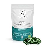 Aligma Organic Chlorella Tablets 500×500 mg for Immune System Booster, Super Greens Tablets, Natural Source of Vegan Protein, Minerals & Vitamins | Resealable Package