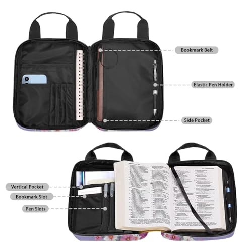 Dolyues Large Daisy Proverbs Bible Case - Zippered Church Bag for Women | Rainbow Bible Cover & Christian Religious Gifts | Durable and Stylish4