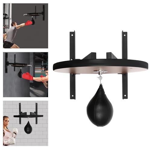 Wall Punching Bag, Speed Bag Stand Speed Bag Platform Speed Bags for Boxing Wall-Mounted Adjustable Speed Bag Platform Kit Swivel Punching Fitness Training Black