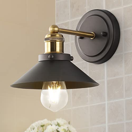 JONATHAN Y 7.8" Oil Rubbed Bronze/Brass Gold 1-Light Industrial Farmhouse Metal Vanity Light Wall Sconce, Metal Shade for Bathroom Mirror, Kitchen, Entryway, LED Bulb Included (JYL7426C) by JONATHAN Y - Used condition - Image 6