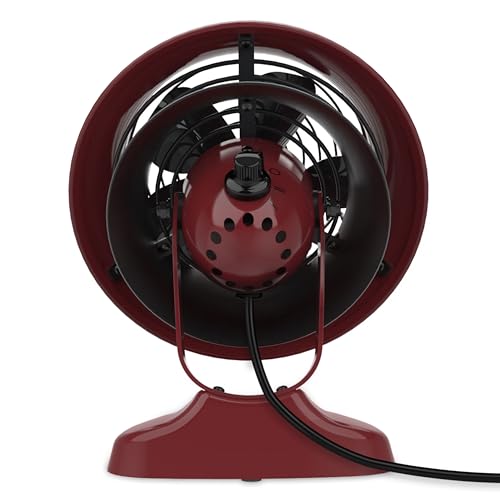 Vornado VFAN ミニファン クラシックヴィンテージサーキュレーター レトロメタルエアサーキュレーター デスク&ベッドサイド用 2段階速度 傾き調整可能 目標風量でパーソナル冷却 静音ファン クラレット