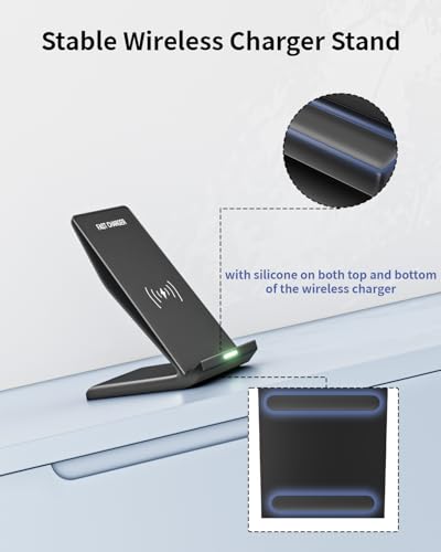 Image of Wireless Charger Stand for Samsung,15W Max Wireless Charging Stand Desk Charging Station Android Desk Charger for Samsung S26 /S25 Ultra /S24+ /S23 /S22 /S21 FE,iPhone Air /17e /17 Pro Max /16 Pro /15 /14 /13 /12