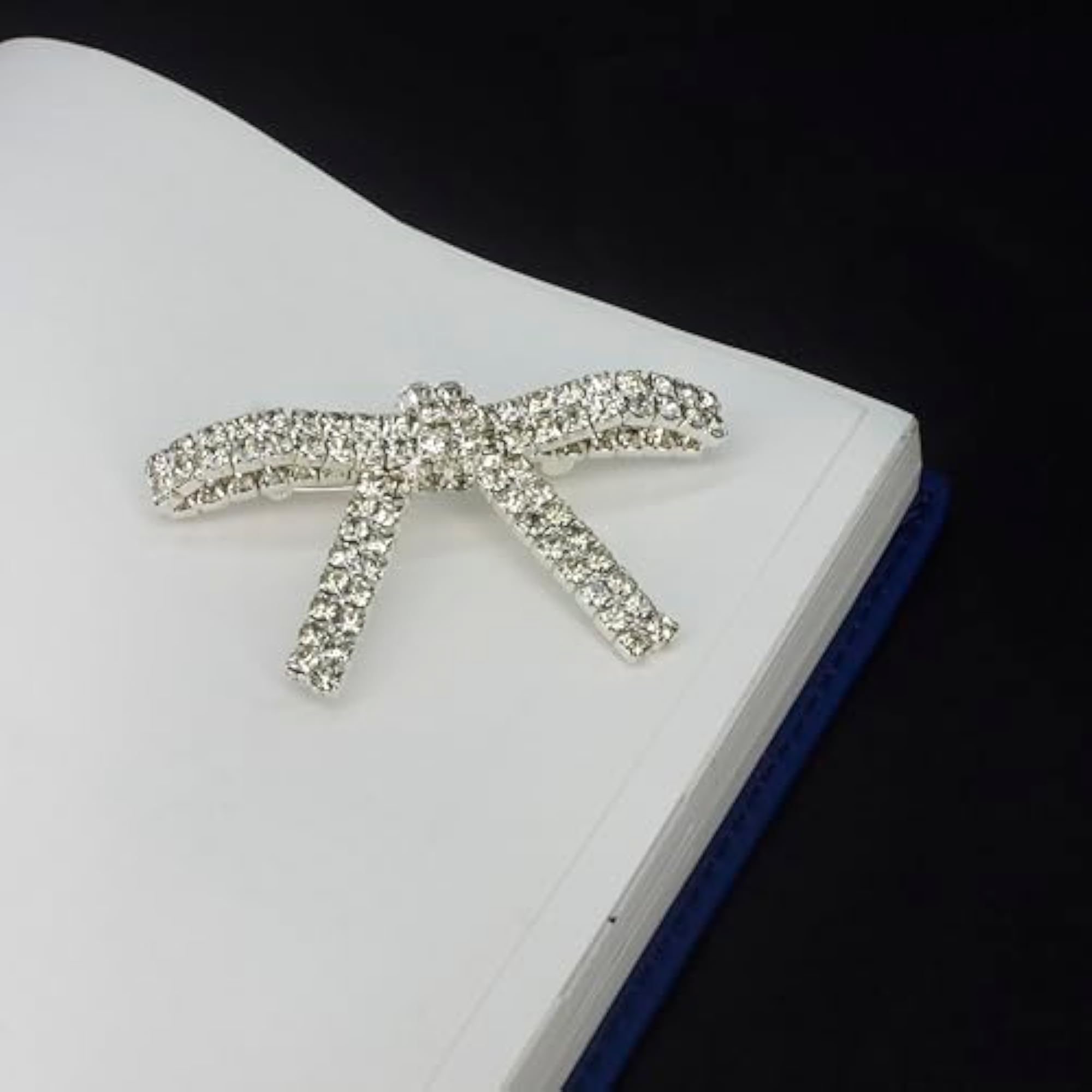 Crystal Rhinestone Bow Brooch for Clothing Decoration
