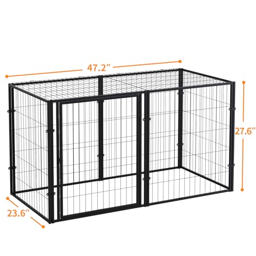 LURIVA Caixa grande para cães, 122 cm C x 71 cm A, gaiola para cães, canil, caixa grande para cães p