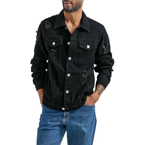 Chemise en jean homme à manches longues en coton avec deux poches et coupe ajustée