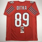 Autographed/Signed Mike Ditka Chicago Orange Football Jersey JSA COA