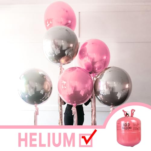 Image of PartyWoo Pearl Pink Foil Balloons 20pcs Large Round Giant Jumbo 4D Balloons | 22 15 10 Inch for Baby Shower Birthday Gender Reveal Wedding Graduation Bridal Shower Anniversary Girl Party Decorations