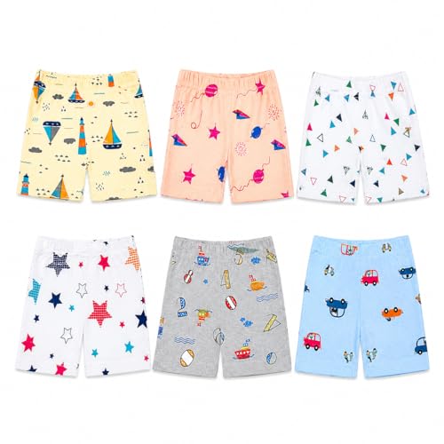 Image of Tinchuk Regular Unisex Printed Shorts, Regular Shorts for Girls and Boy's, (Set of 6, Multi-Coloured)