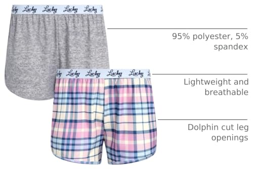 Image of Lucky Brand Women's Pajama Bottoms - Ultra-Soft 2 Pack Sleep and Lounge Sweat Shorts, Cortos de Pijama para Mujer