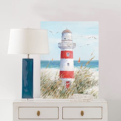 Beach Decor Lighthouse Wall Art: Seagull Decor Ocean Canvas Prints Sea Birds Paintings Sailboats Pictures Teal Seascape Decorations For Home Living Room Office Easy To Hang 12" X 16" Framed #TOP4