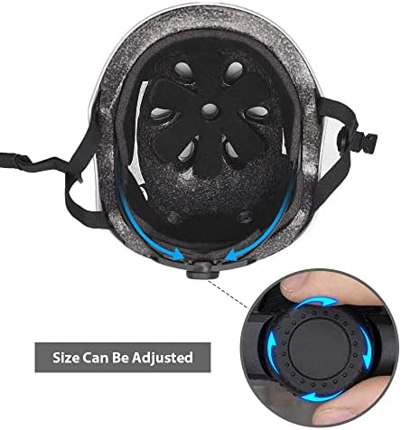 LEDIVO Kids Adjustable Bike Helmet Toddler Helmet for Kids 2-16 Years Girls Boys, Sport Protective Gear Set Knee Elbow Wrist Pads for Roller Skating Skateboard BMX Scooter Cycling (Black) 8 41NfKYVFKvL. AC