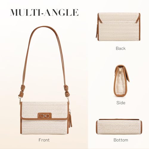 Image of Missnine Small Straw Purse for Women Summer Woven Purses Raffia Vacation Top Handle Satchel Handbag