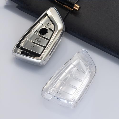 Funda transparente de TPU para llaves BMW con tacto suave antiimpactos