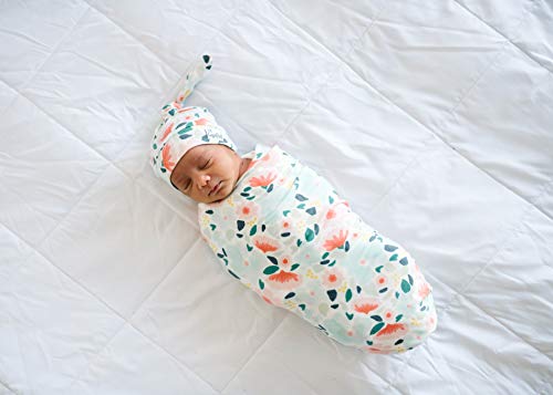 Large Premium Knit Baby Swaddle Receiving Blanket"Leilani" By Copper Pearl #TOP2